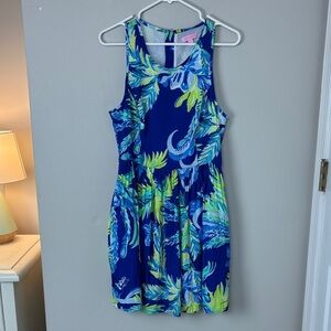 Lilly Pulitzer Blue and Green Tropical Dress - Size 6